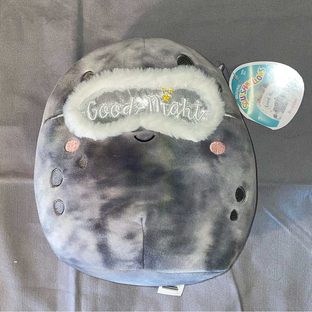 2021 KELLYTOY SQUISHMALLOWS BOULDER GOOD NIGHT MOON SLEEP MASK 8" PLUSH (NEW)